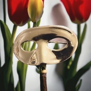 Rare interesting vintage silver mask brooch~925?